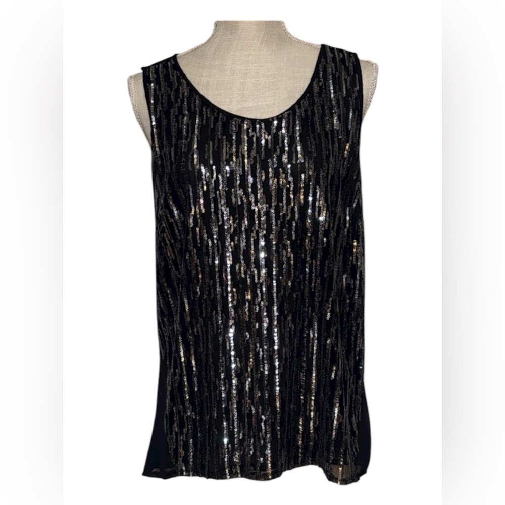 Worthington  large gold, and silver sequin lined shirt